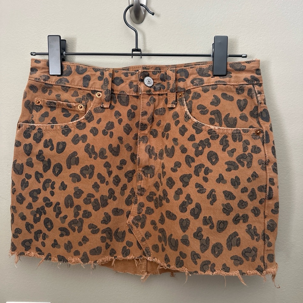 Abercrombie & Fitch Tan and Black Mini Skirt